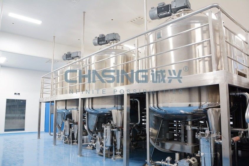 1000L液体洗发水乳液液体洗涤剂搅拌罐生产线